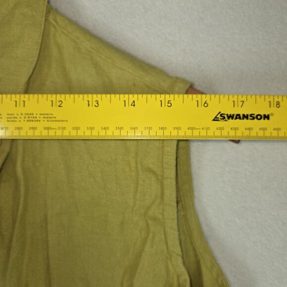 Vintage Chicos Womens Top 2 Large Linen Green Pockets Business Workwear Grandma - Picture 3 of 11
